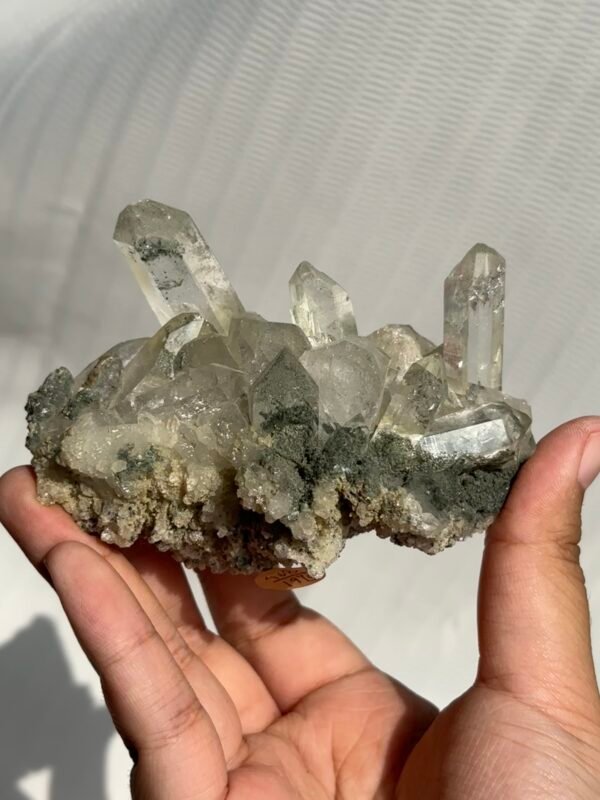 0e17064a93306357d186332612a719ab Himalayan green mudstone calcite crystal symbiotic cluster 10B