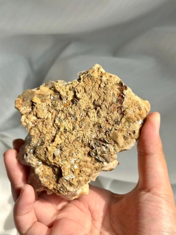 Himalayan Crystal Ornament with White Chocolate Calcite Symbiosis  13H