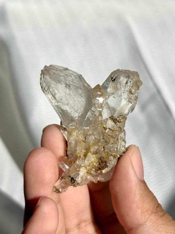 Twin Himalayan Crystal with Interference Patterns and Siderite Symbiosis 11G