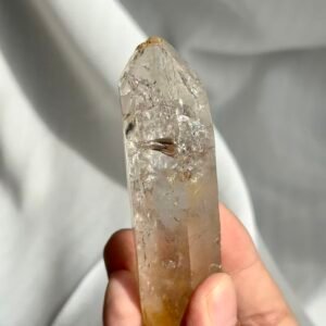White Translucent Flashy Himalayan Crystal Palm Stone 12B