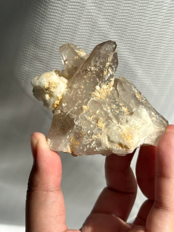 232cad51df6887c4d76b3ec47787924a Silver-gray golden mica feldspar symbiotic Himalayan crystal cluster 10L