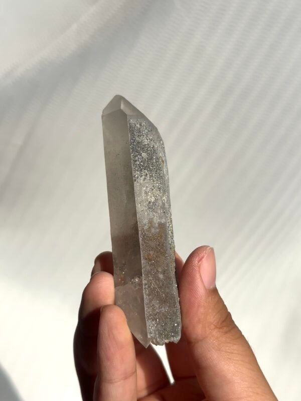 Silver fine flash special mineral leather double-pointed Himalayan crystal hand grip  10I