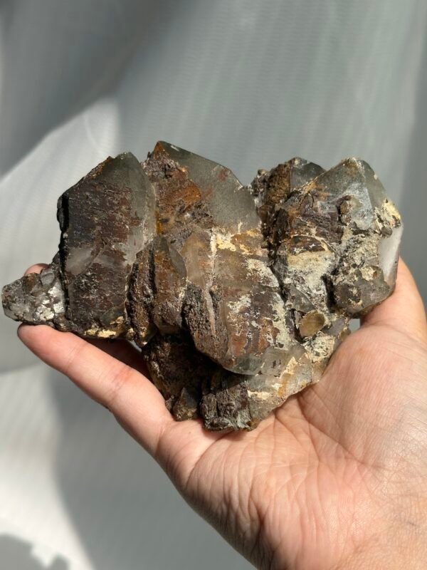 Black and gray Himalayan crystal cluster  09D