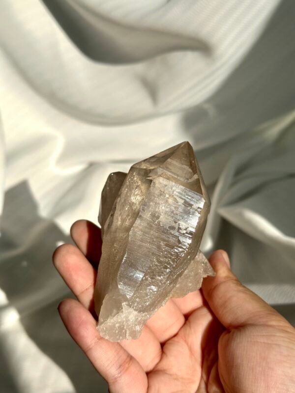 Light Brown Twin Himalayan Crystal Medium-Sized Ornament  13A