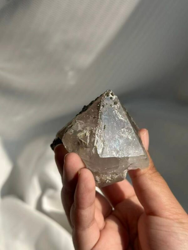 Himalayan Crystal: Symbiosis of Silver-Gray Limonite & Muscovite with Unique Veins  14D