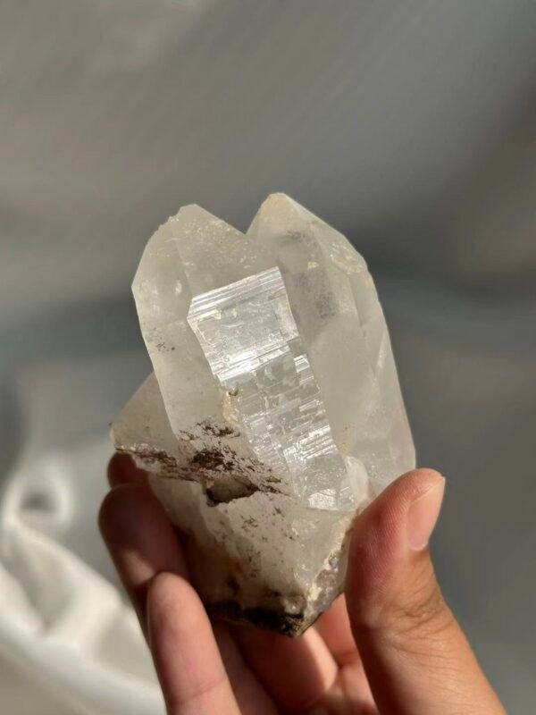 Himalayan Crystal with Multi-Crystal Formation & White Snow-Mist Interior  14B