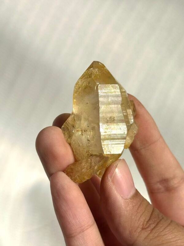 Himalayan Crystal: Golden Ore Skin with Light Rainbow Small Single Crystal 14L