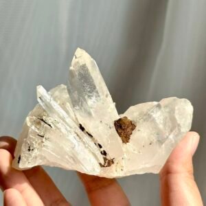 Special-Marked White Transparent Lemurian Crystal | Natural Unique Impressions  14A