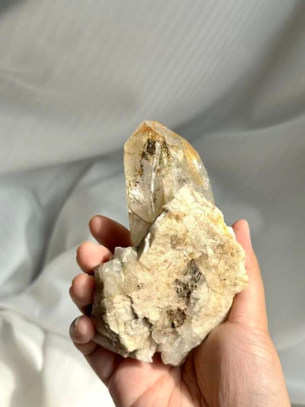 6075da3cf6bcaa2efe69b6cd2617cff9 Himalayan Crystal with White Square Feldspar Symbiosis 13I