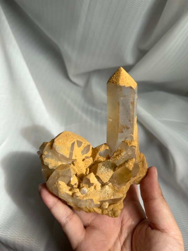 66065e38918d4b584da9c751ebc4706f Himalayan Crystal Cluster with Special Desert Rainbow Mineral Epitaxial Coating 11L