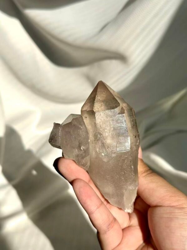 Light Brown Twin Himalayan Crystal Medium-Sized Ornament  13A