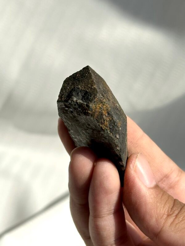 Small Single Himalayan Crystal (from Tibetan Mining Areas) with Enclosed Deep Green Phantom Quartz  14I