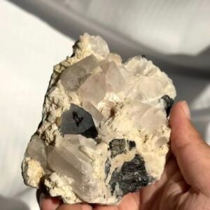 Himalayan Silver Mica, Feldspar & Black Tourmaline Crystal Cluster  16J