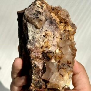 Rainbow-colored fluorite calcite coexists with various minerals   10F