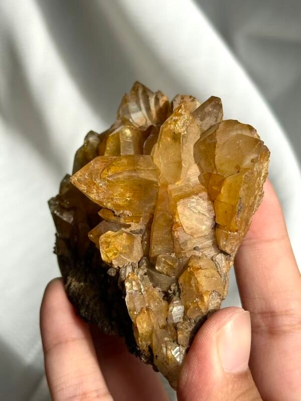 7c66f083342f55dda700b5b6156dee13 Deep Golden Himalayan Crystal Cluster with Druse Base 12C