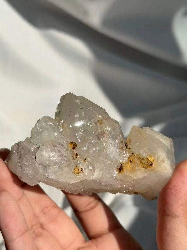 7e15f6cd228487775e88e5ae014503c8 Himalayan Crystal Castle Cluster with Enclosed Yellowish-Brown Spherical Minerals, Fully Epitaxial 16B
