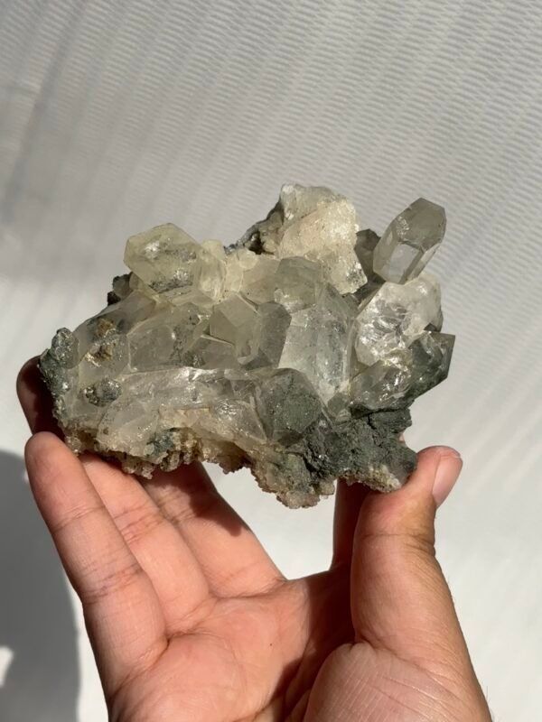 905dcd62b8884a45c470c3d471c66b21 Himalayan green mudstone calcite crystal symbiotic cluster 10B