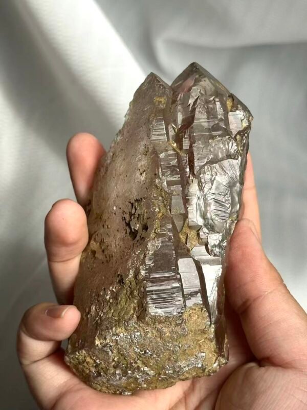 Nepalese Gray-Tea Circuit Board Himalayan Large Palm Stone  12D