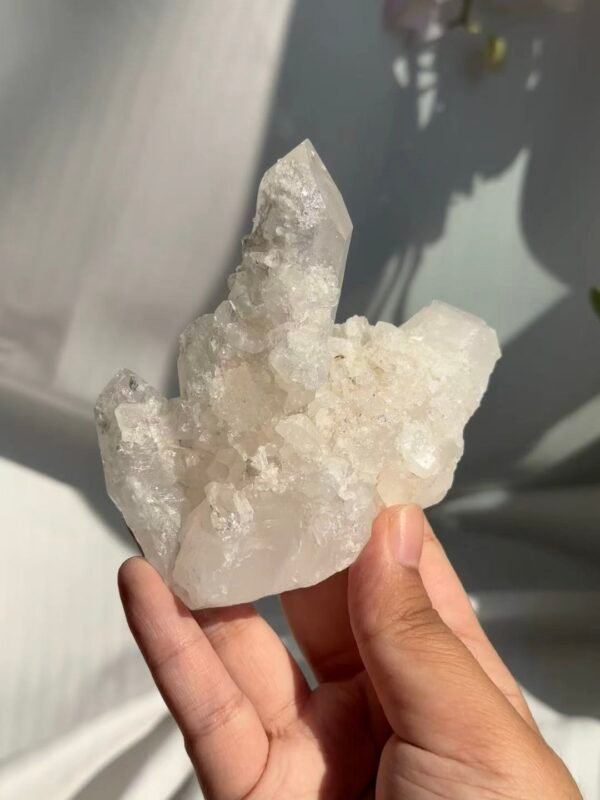 Fine-Sparkle Small Crystal Flower White Himalayan Crystal Cluster 16E