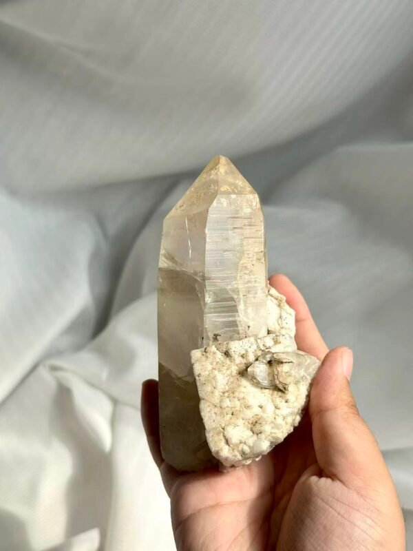 97c66cb65afde07ca2f8bcb0ede5f86b Himalayan Crystal with White Square Feldspar Symbiosis 13I