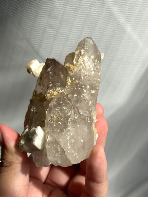9a87bc10b1b4d20191c55269335a8141 Silver-gray golden mica feldspar symbiotic Himalayan crystal cluster 10L