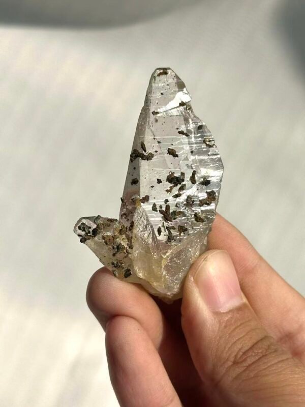 Siderite-Symbiotic Ultra-Transparent Conical Himalayan Crystal  14K