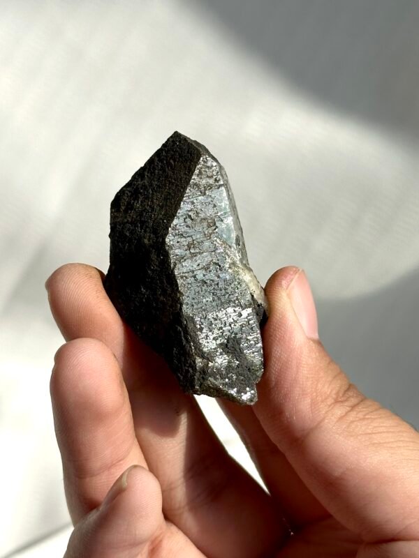 Small Single Himalayan Crystal (from Tibetan Mining Areas) with Enclosed Deep Green Phantom Quartz  14I