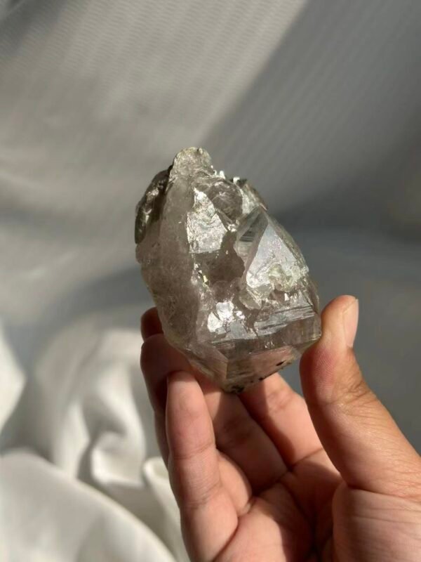 Himalayan Crystal: Symbiosis of Silver-Gray Limonite & Muscovite with Unique Veins  14D