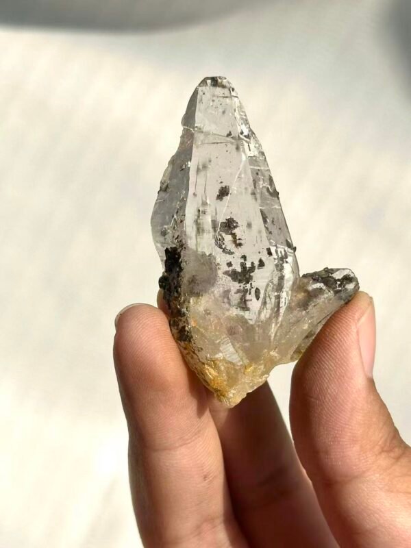 Siderite-Symbiotic Ultra-Transparent Conical Himalayan Crystal  14K