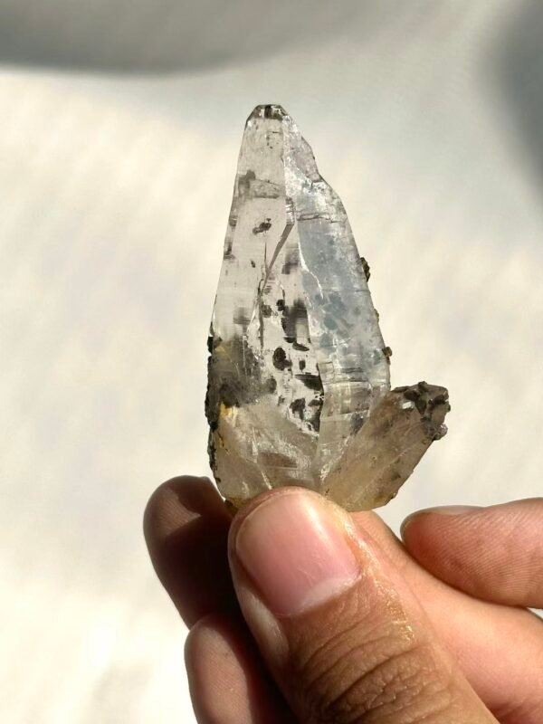 Siderite-Symbiotic Ultra-Transparent Conical Himalayan Crystal  14K