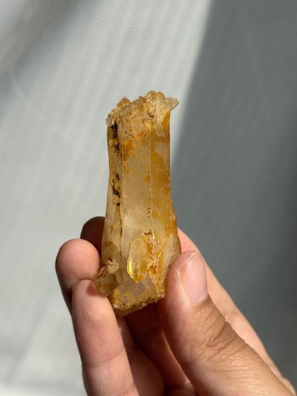 b531d2233aafcf5dad6dd52de48c619c Yellow gold mineral leather Himalayan double-pointed floating crystal 09H