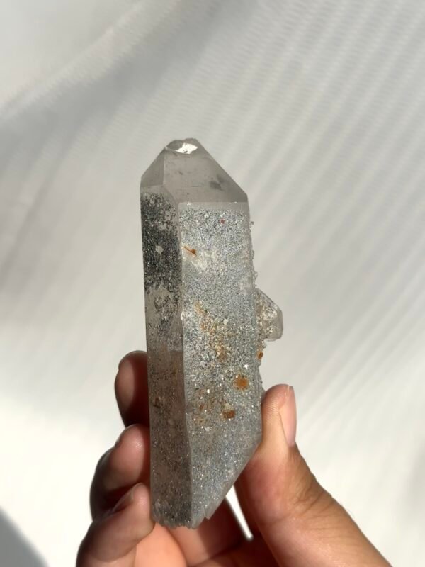 Silver fine flash special mineral leather double-pointed Himalayan crystal hand grip  10I