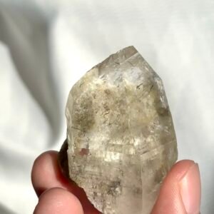 Transparent Himalayan crystal with white ghost and rutine interior 11C