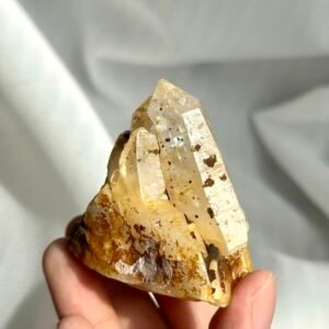 Yellow Rubber Flower Crystal with Limonite Intergrowth - Himalayan Tibetan Mine Origin 12H