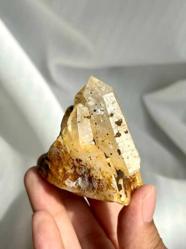 c14498cd001e4ef261852dda91760879 Yellow Rubber Flower Crystal with Limonite Intergrowth - Himalayan Tibetan Mine Origin 12H
