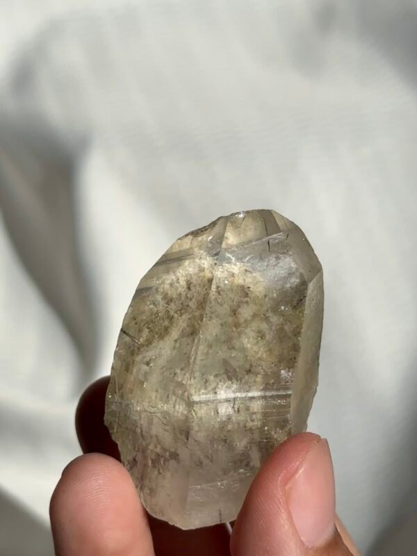 d81b0e97256ca85db40b5e7ea9716229 Transparent Himalayan crystal with white ghost and rutine interior 11C