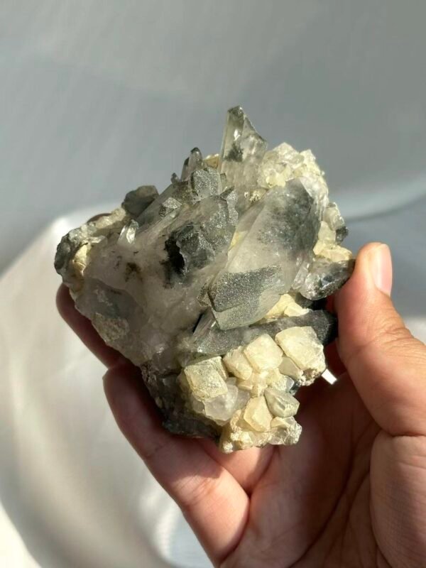 de3e5186af6a4b9cf2d1779766ed0620 Green Phantom-Calcite Intergrown Himalayan Crystal Cluster 15D