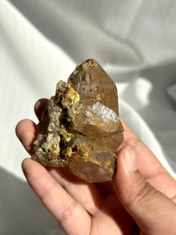 e614b2c903c0c2a48e72f228014ab3e8 Tea-Brown Himalayan Polysynthetic Crystal with Symbiotic Siderite and Rutile 12N