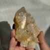 Himalayan Crystal Cluster with Yellow Gel Flower Inclusions and Symbiotic Jelly-like Calcite 11H