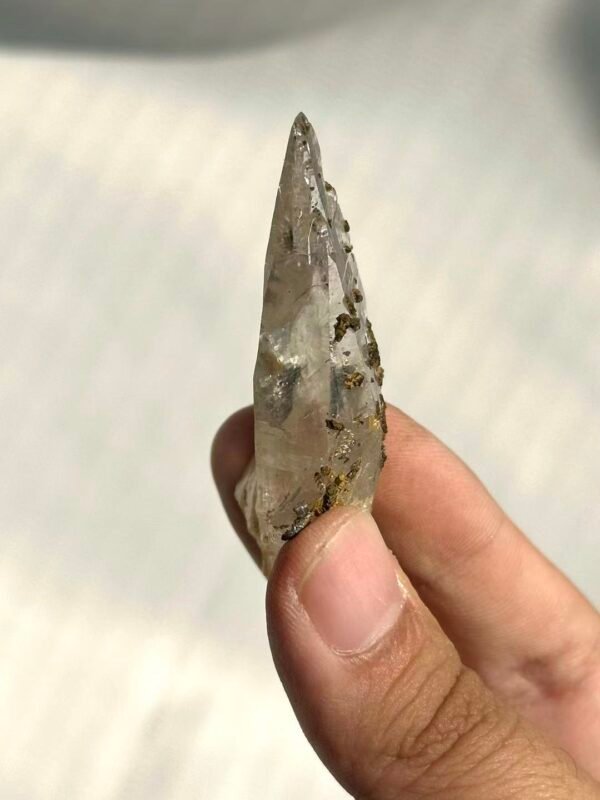 Siderite-Symbiotic Ultra-Transparent Conical Himalayan Crystal  14K