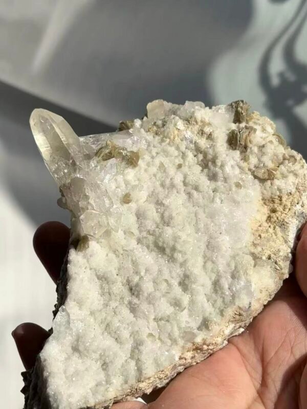 fda8a9b503783967b15e7b16f43b5f02 Himalayan Crystal Cluster with Fine Flash Feldspar & Silver Mica 16A