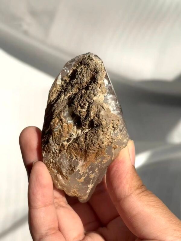 749aa2b1e564444e8eba84cbcd3d30b0 Himalayan Light Brown Crystal with Inner Scenery & Mineral Skin 16K