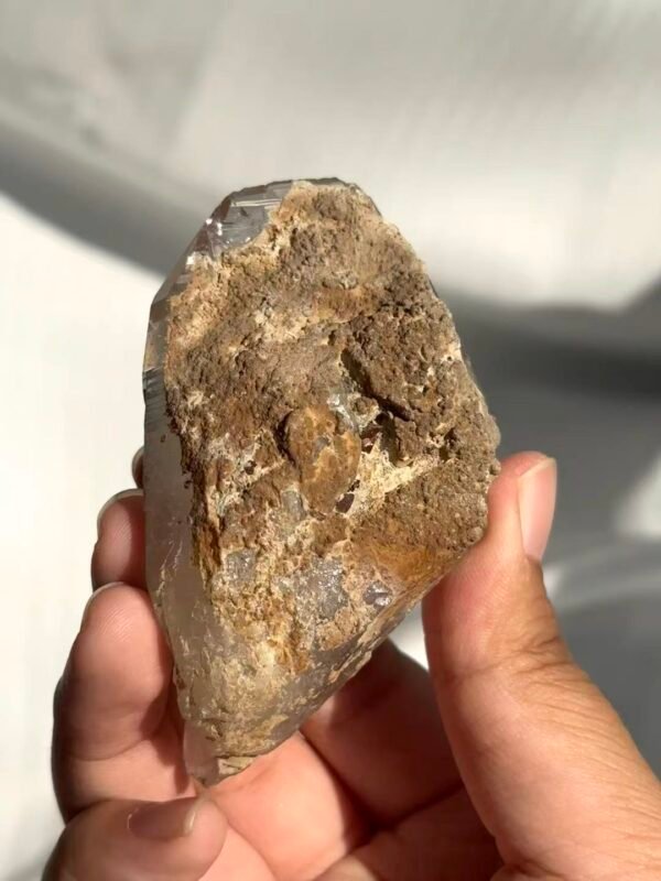 7f67b0302a54997b29480e80f8a5f256 Himalayan Light Brown Crystal with Inner Scenery & Mineral Skin 16K