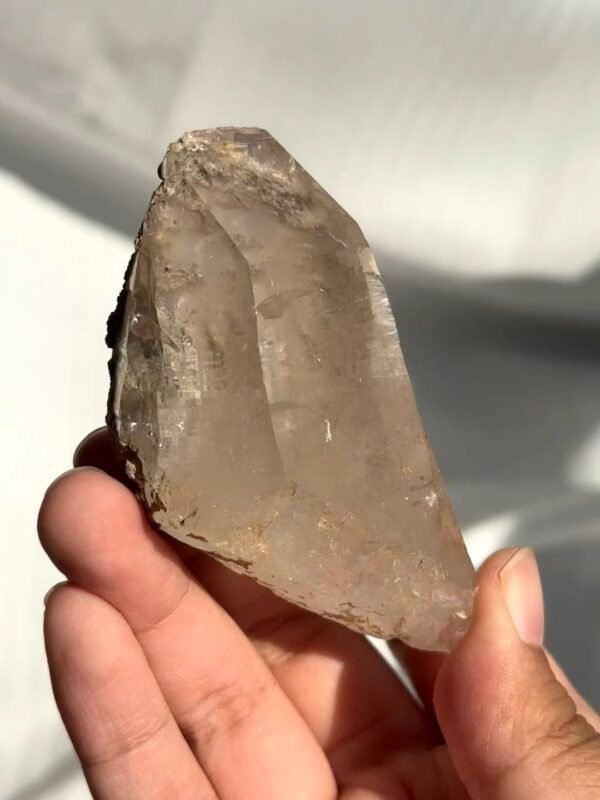 f3e18656663ee5c208b6c0045717f723 Himalayan Light Brown Crystal with Inner Scenery & Mineral Skin 16K